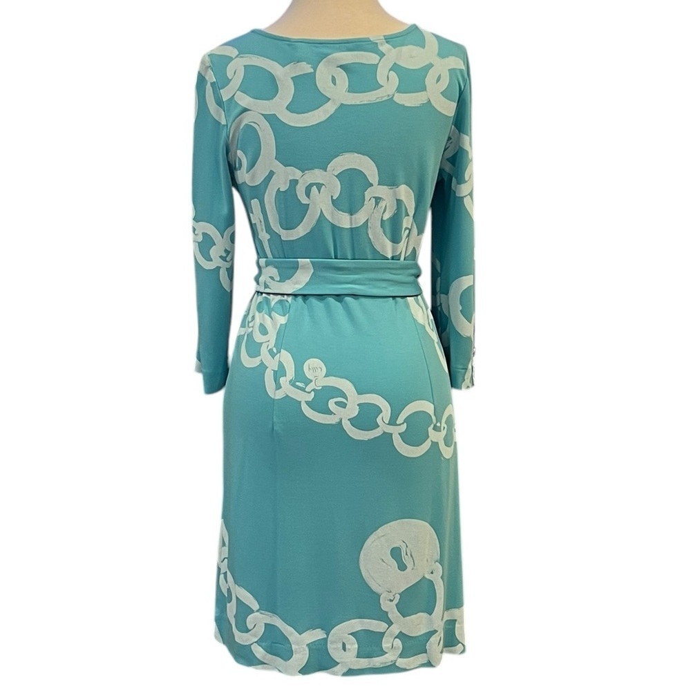 Lily Pulitzer | Jonah Ball and Chain Print Teal Above Knee Dress with Be… - Picture 4 of 12